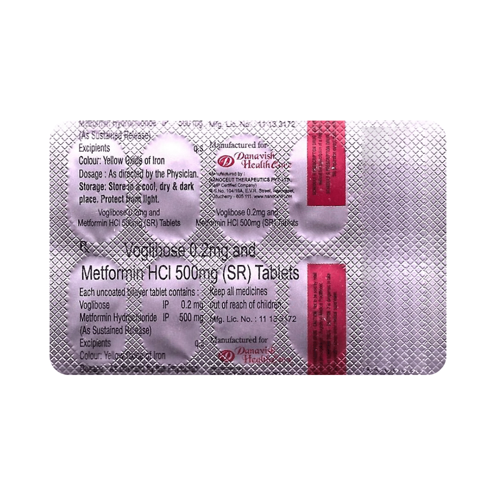 Danavish Metformin+Voglibose 500mg/0.2mg Tablet SR - Image 3
