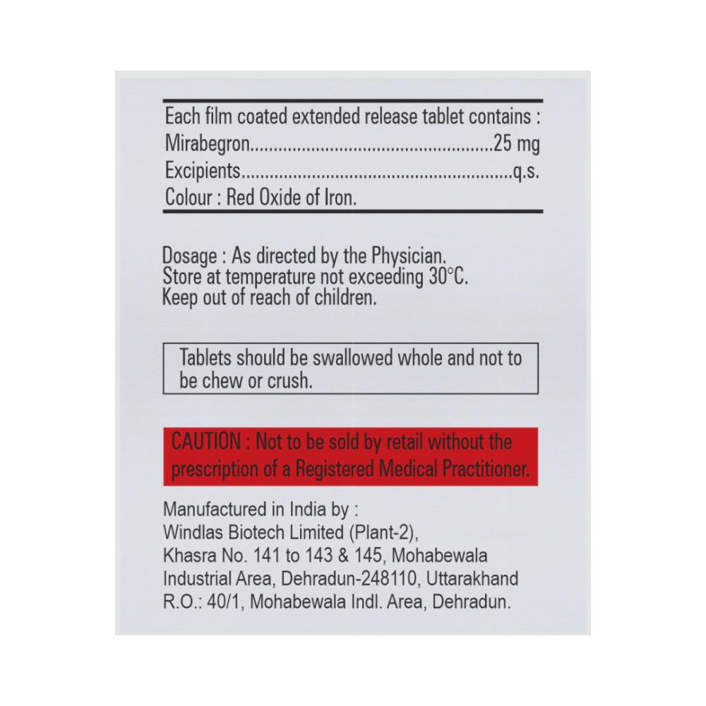 Mirahype 25mg Tablet ER - Image 2