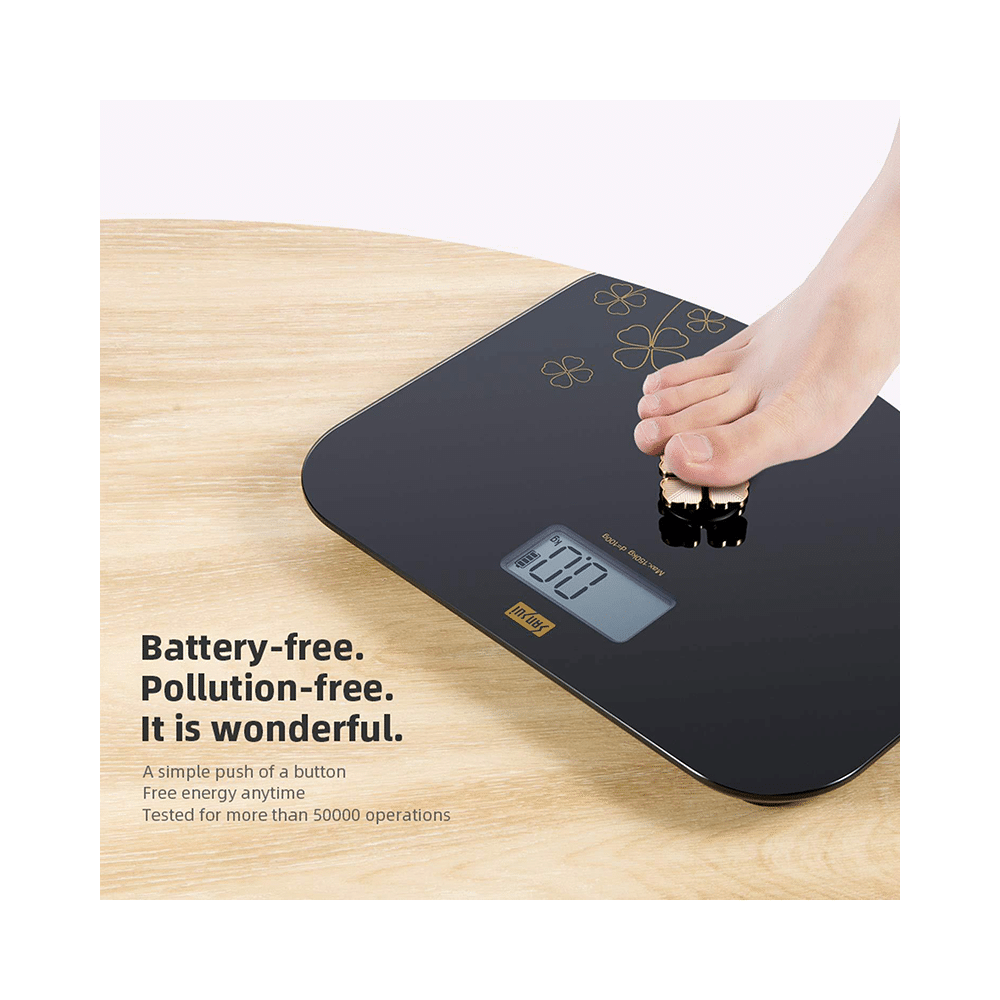 Sansui Personal Scale Battery Free Golden Button 150kg Black - Image 2