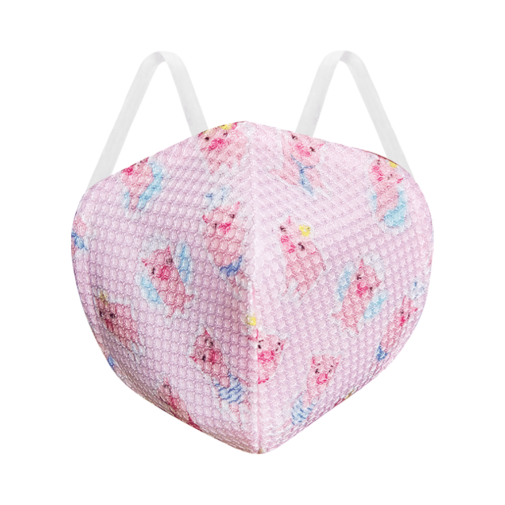 Uday Fashion A95 Multi Layer Protective Mask for Kids Pink