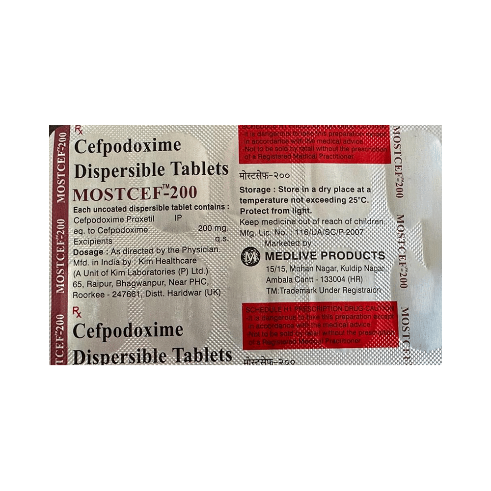 Mostcef 200 Tablet DT - Image 2