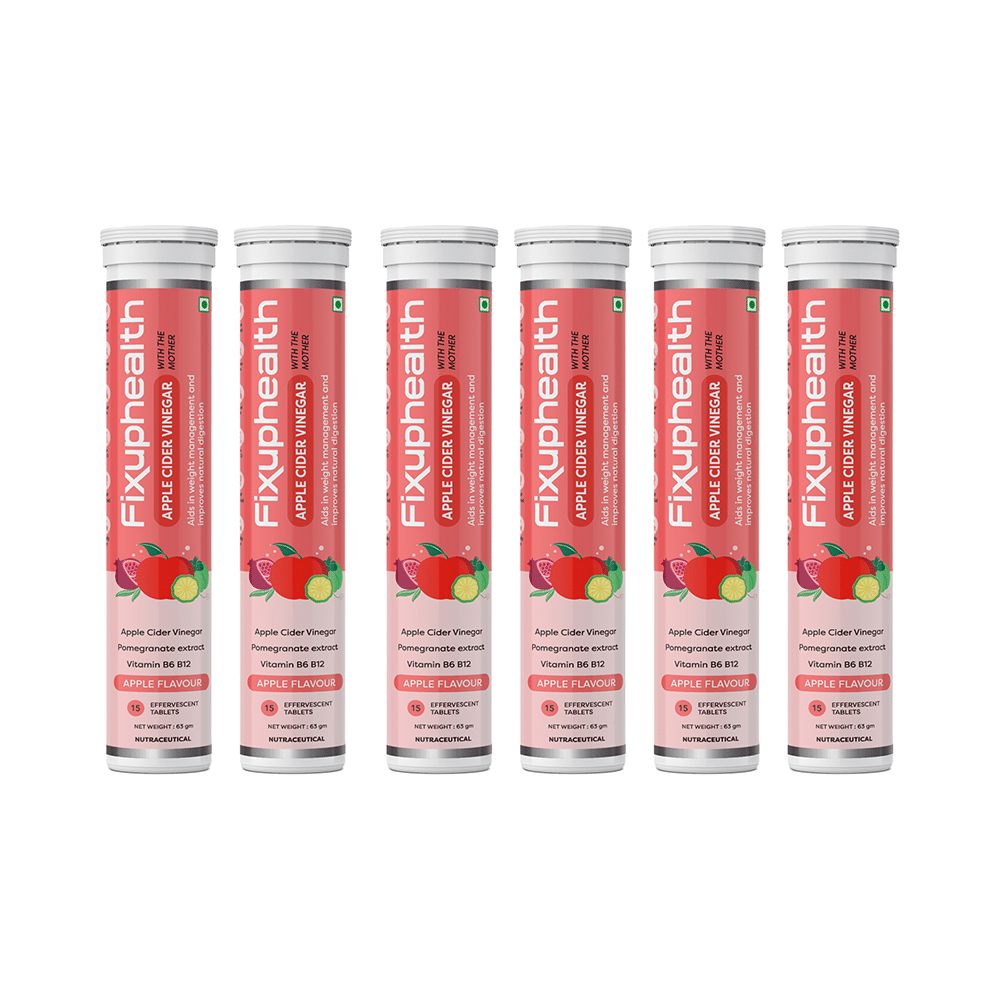 Fixuphealth Apple Cider Vinegar Effervescent Tablet with the Mother (15 Each) Apple
