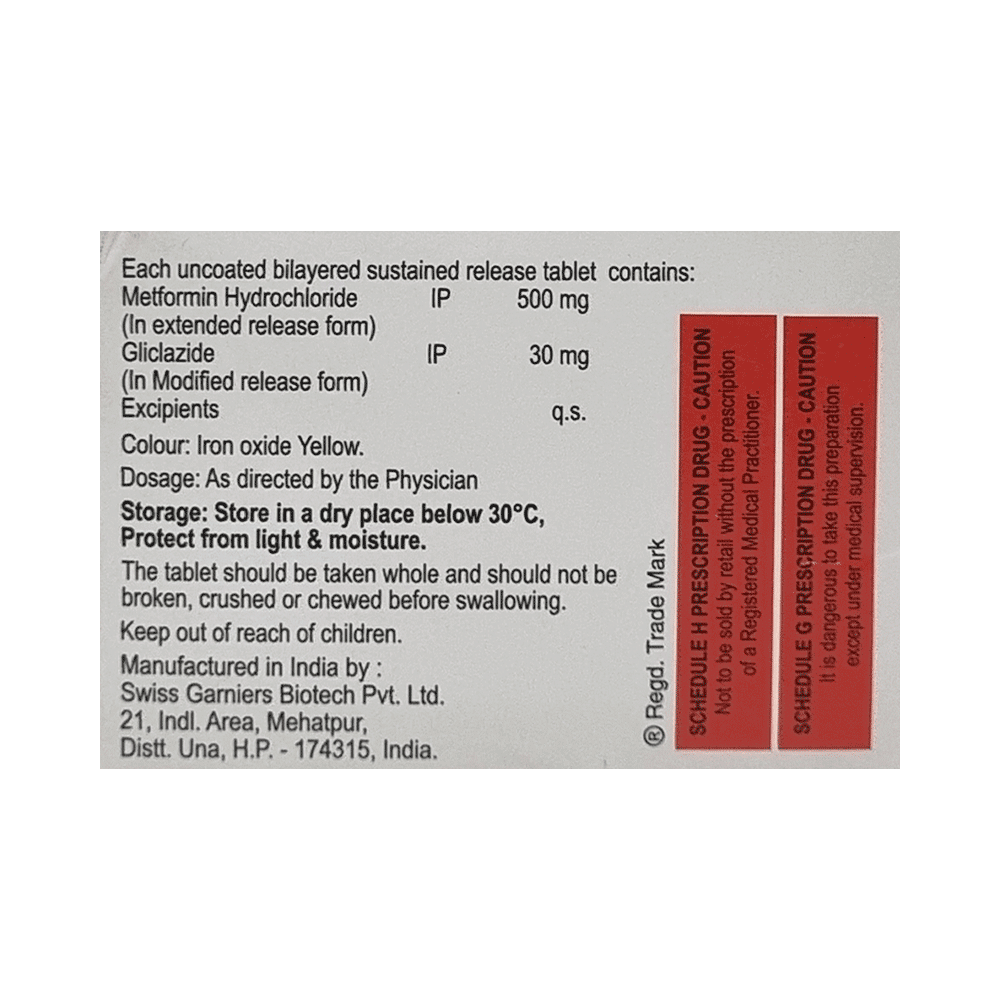 Glychek-M OD 30mg/500mg Tablet - Image 2