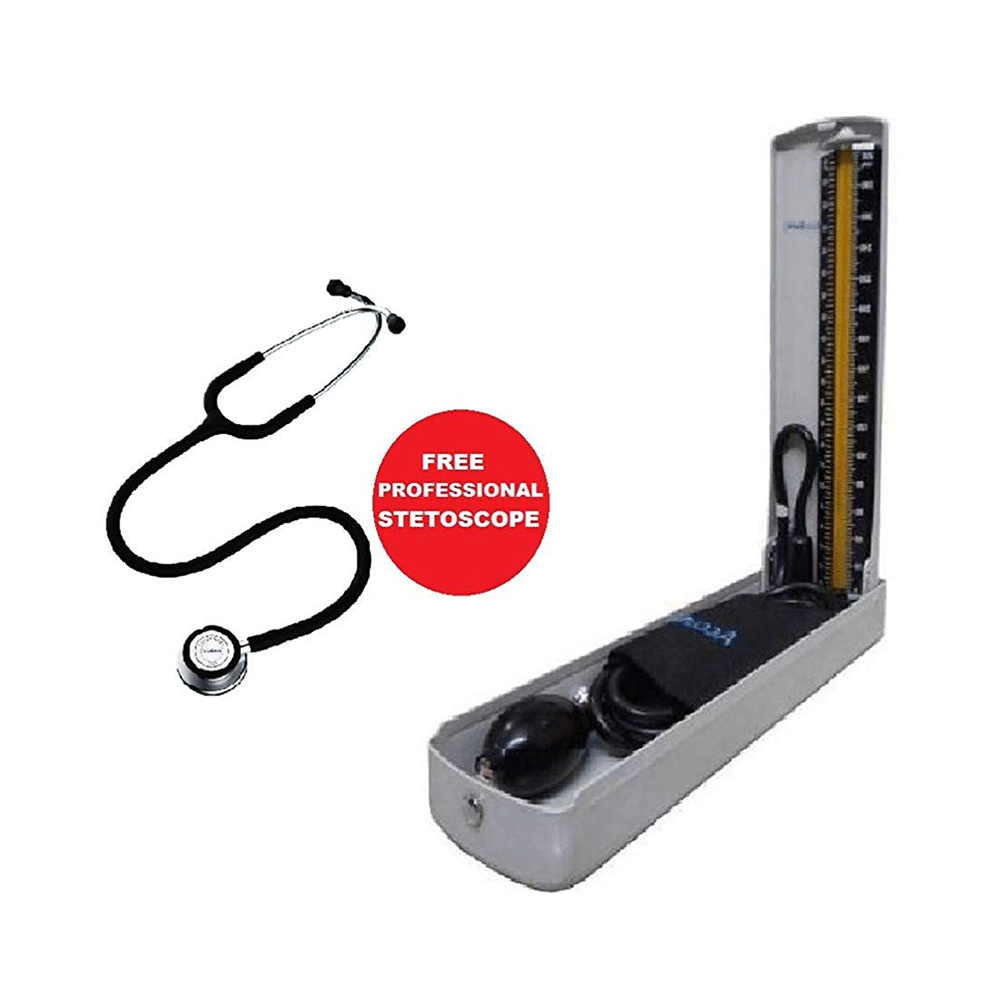 AccuSure Mercury Sphygmomanometer with Free Professional Stethoscope - Image 1