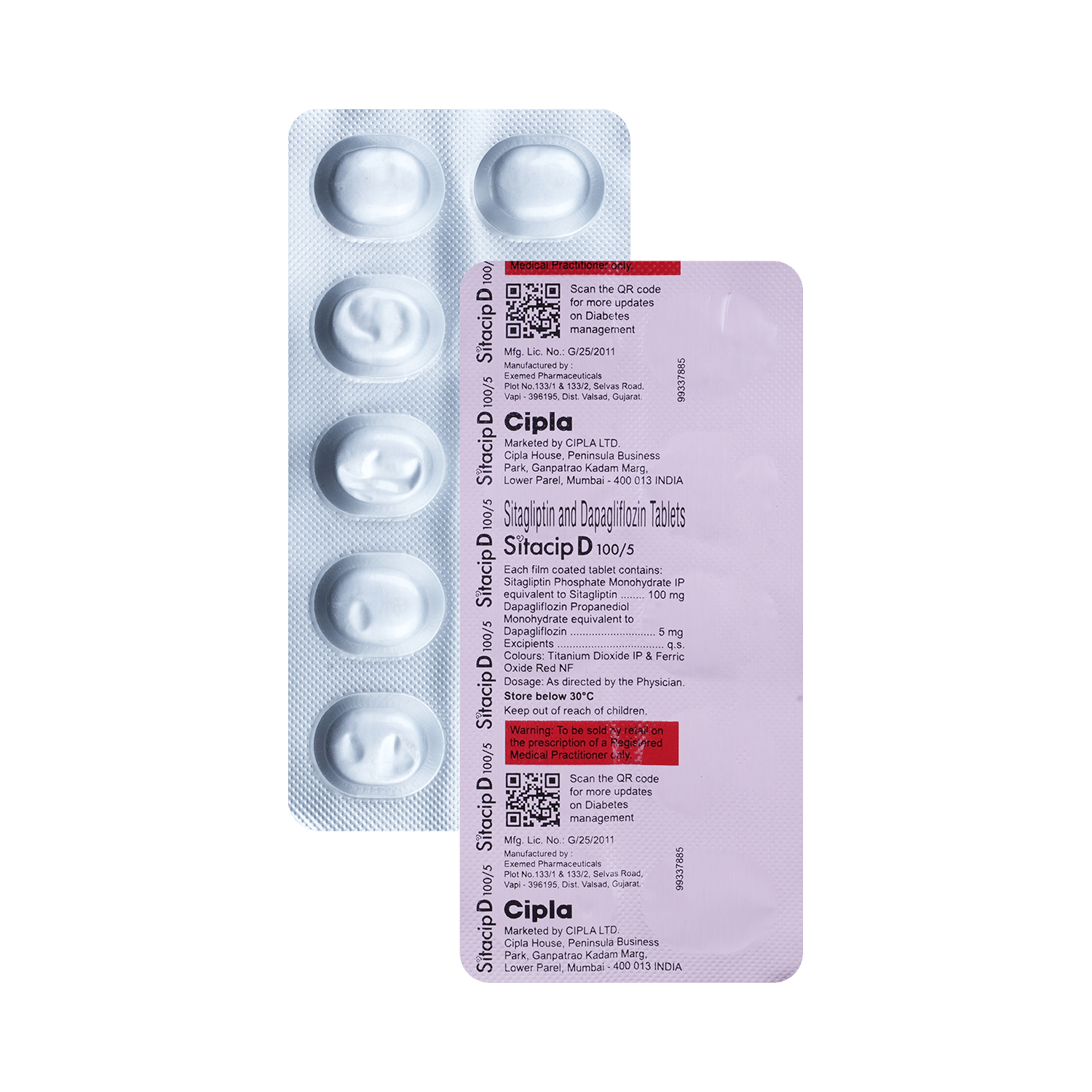 Sitacip D 5mg/100mg Tablet - Image 1