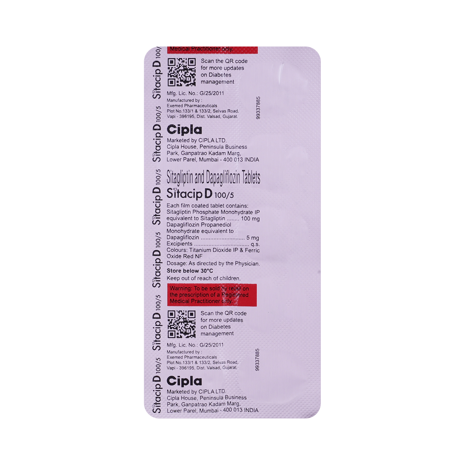 Sitacip D 5mg/100mg Tablet - Image 3