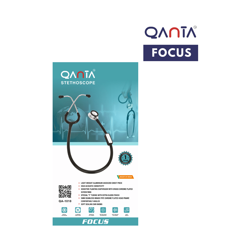 Qanta QA-1010 Stethoscope Focus With Aluminium Anodized Chest Piece Grey - Image 4