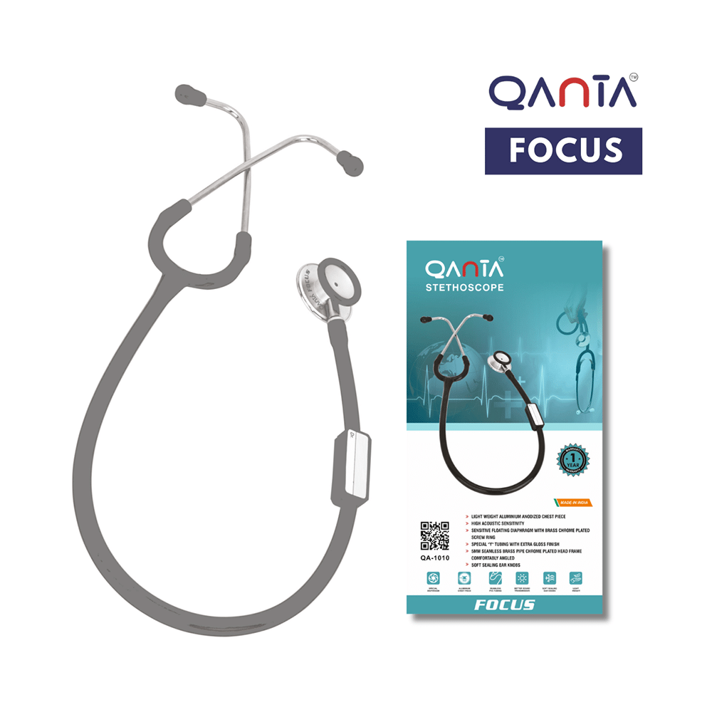 Qanta QA-1010 Stethoscope Focus With Aluminium Anodized Chest Piece Grey - Image 6