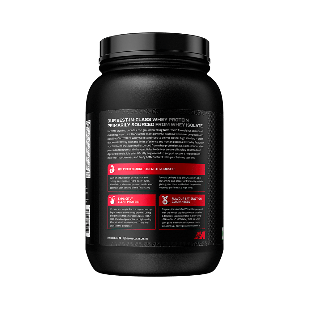 Muscletech Nitro Tech 100% Whey Gold Powder Double Rich Chocolate - Image 3