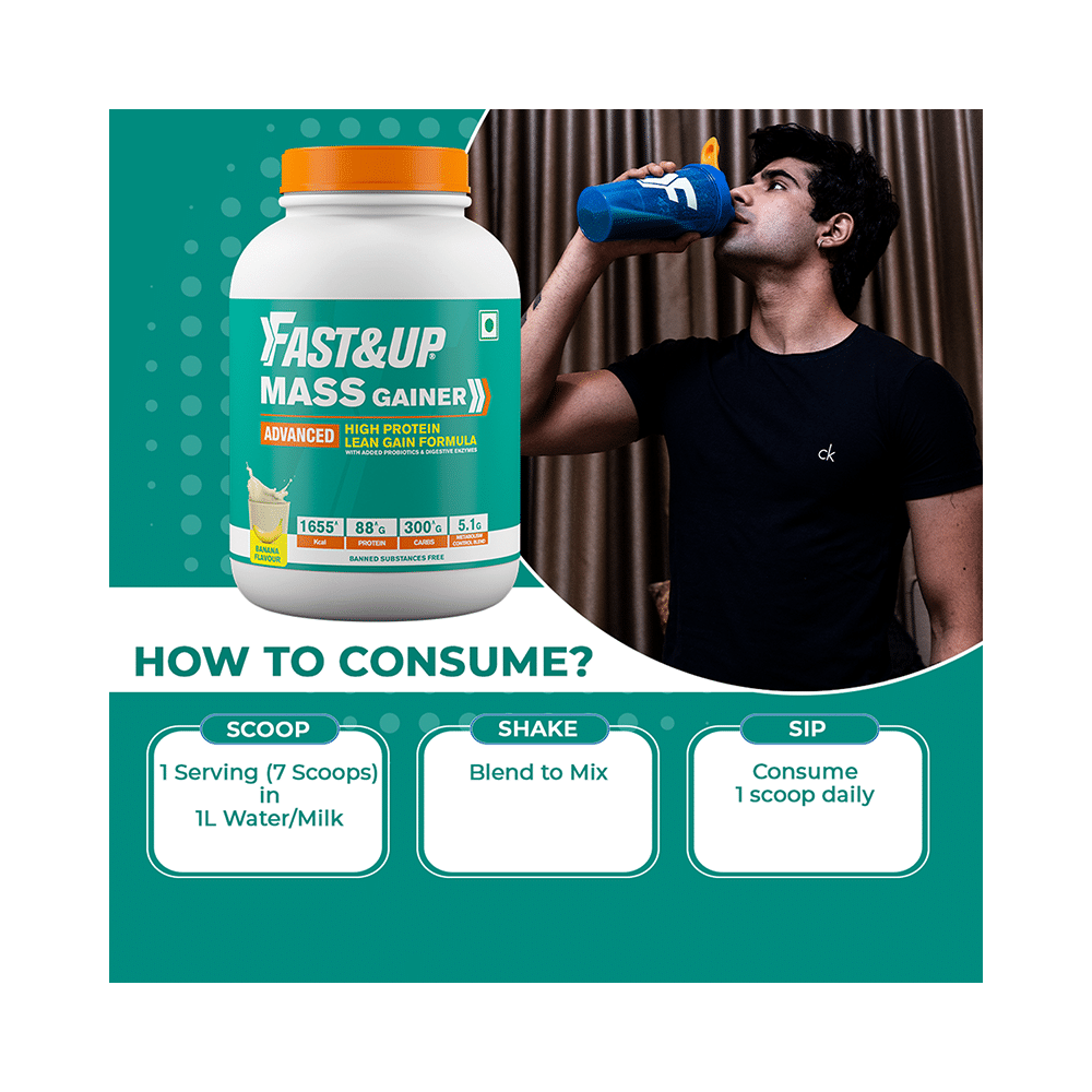 Fast&Up Mass Gainer Advance High Protein Lean Gain Formula Chocolate - Image 7