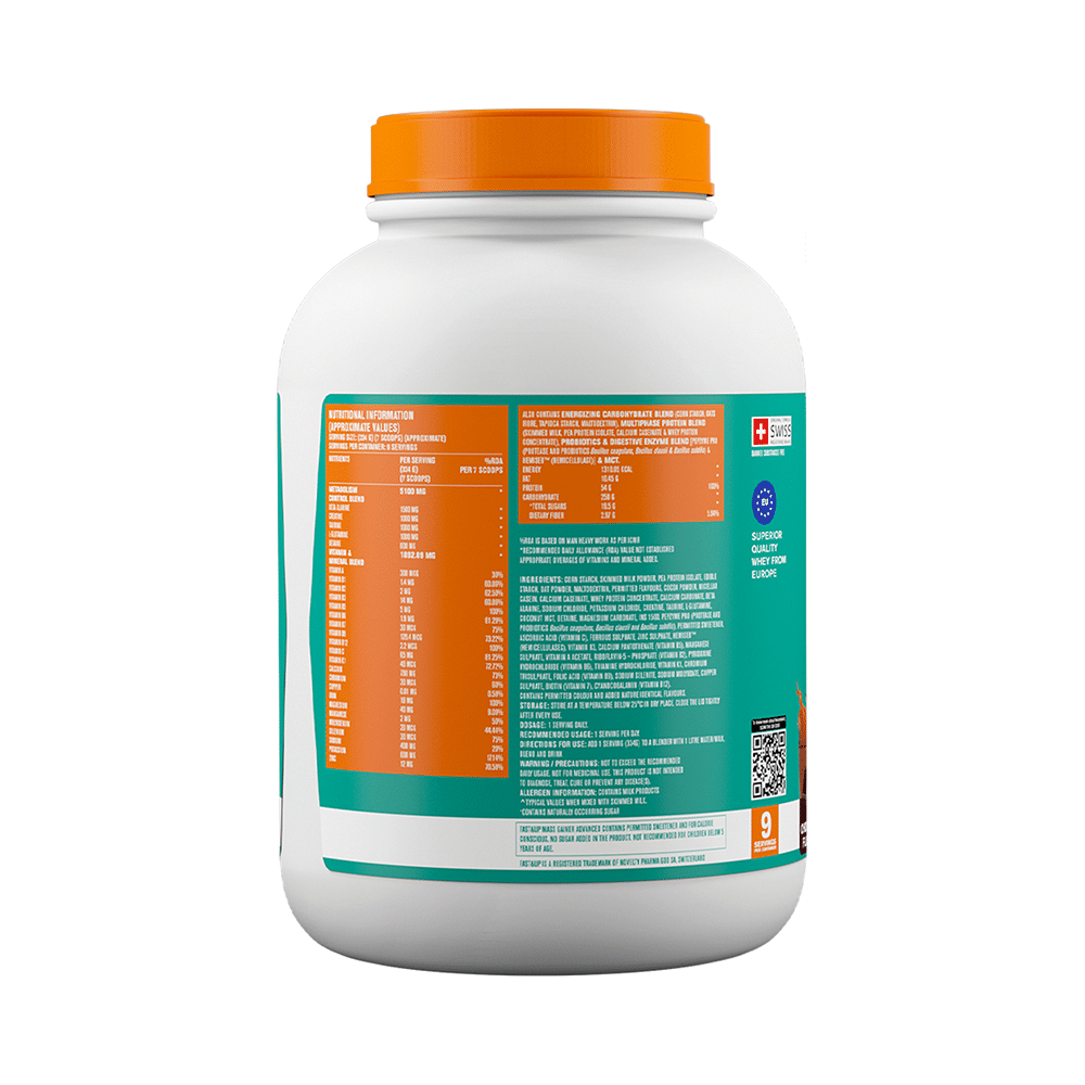 Fast&Up Mass Gainer Advance High Protein Lean Gain Formula Chocolate - Image 2