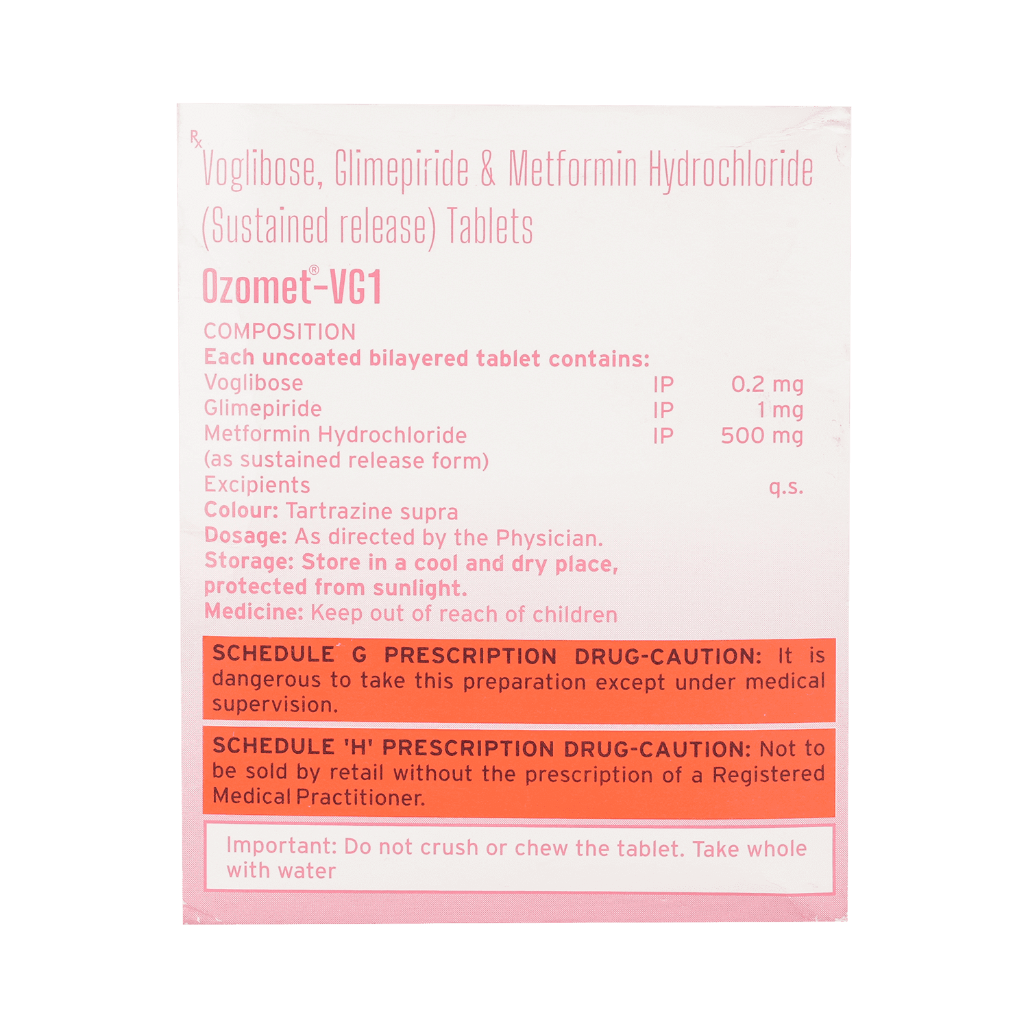 Ozomet-VG 1 Tablet SR - Image 2