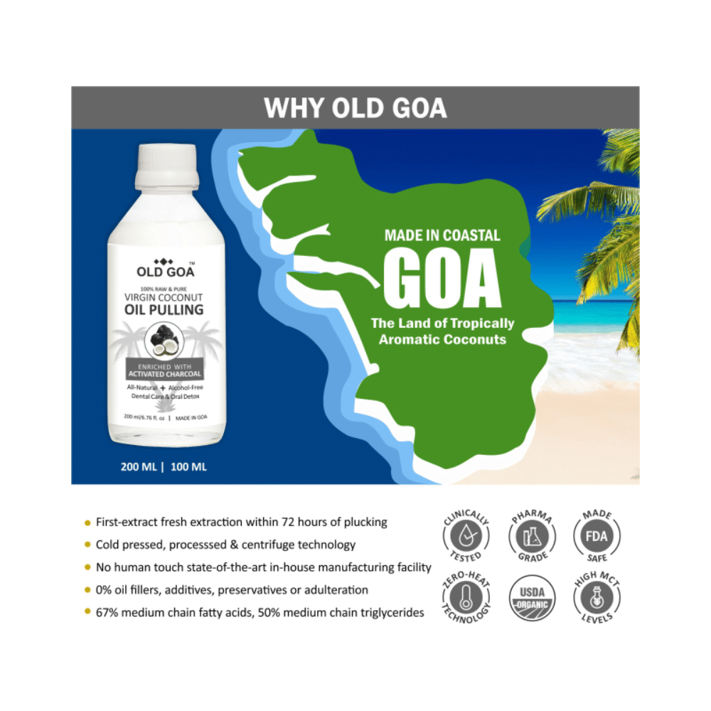 Old Goa 100% Raw and Pure Virgin Coconut Oil Pulling Enriched with Activated Charcoal - Image 6