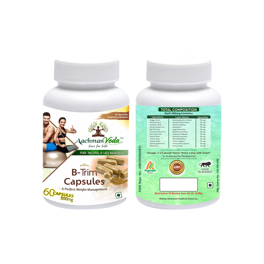 Aachman Veda B-Trim Capsule with Aachman Veda Recure Hair Tonic 30ml Free - Image 2