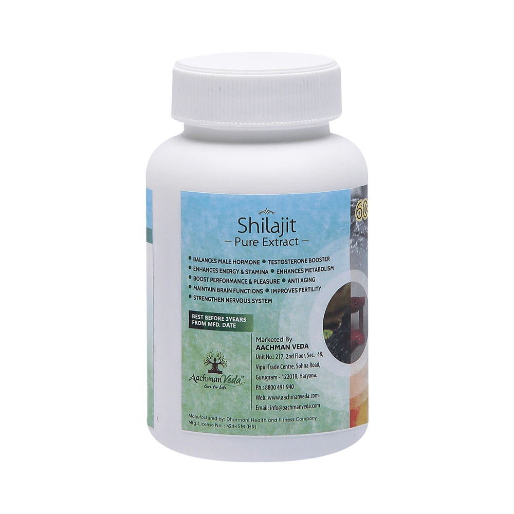 Aachman Veda Shilajit+ Pure Extract Ashwagandha with Safed Musli Capsule (60 Each) - Image 3
