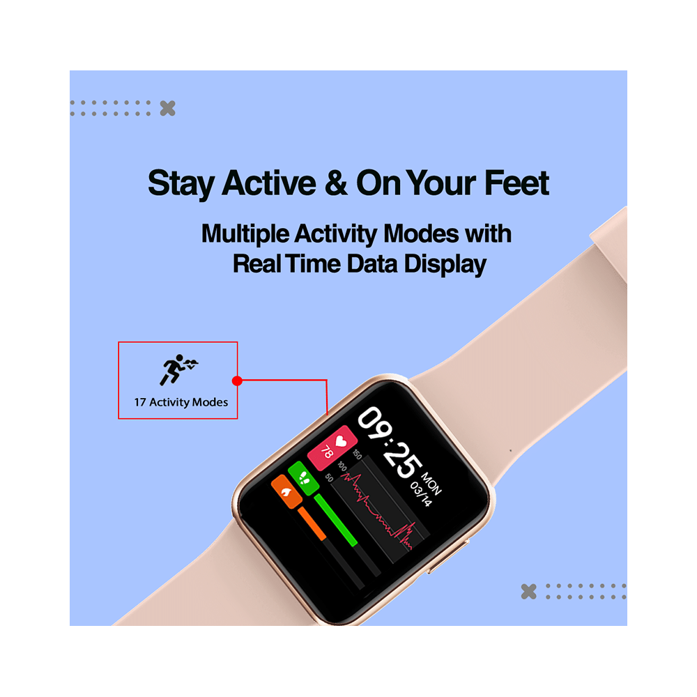 GOQii Smart Vital Lite with 3 Months Health & Personal Coaching Subscription HD Smart Watch Bluish Pink - Image 7