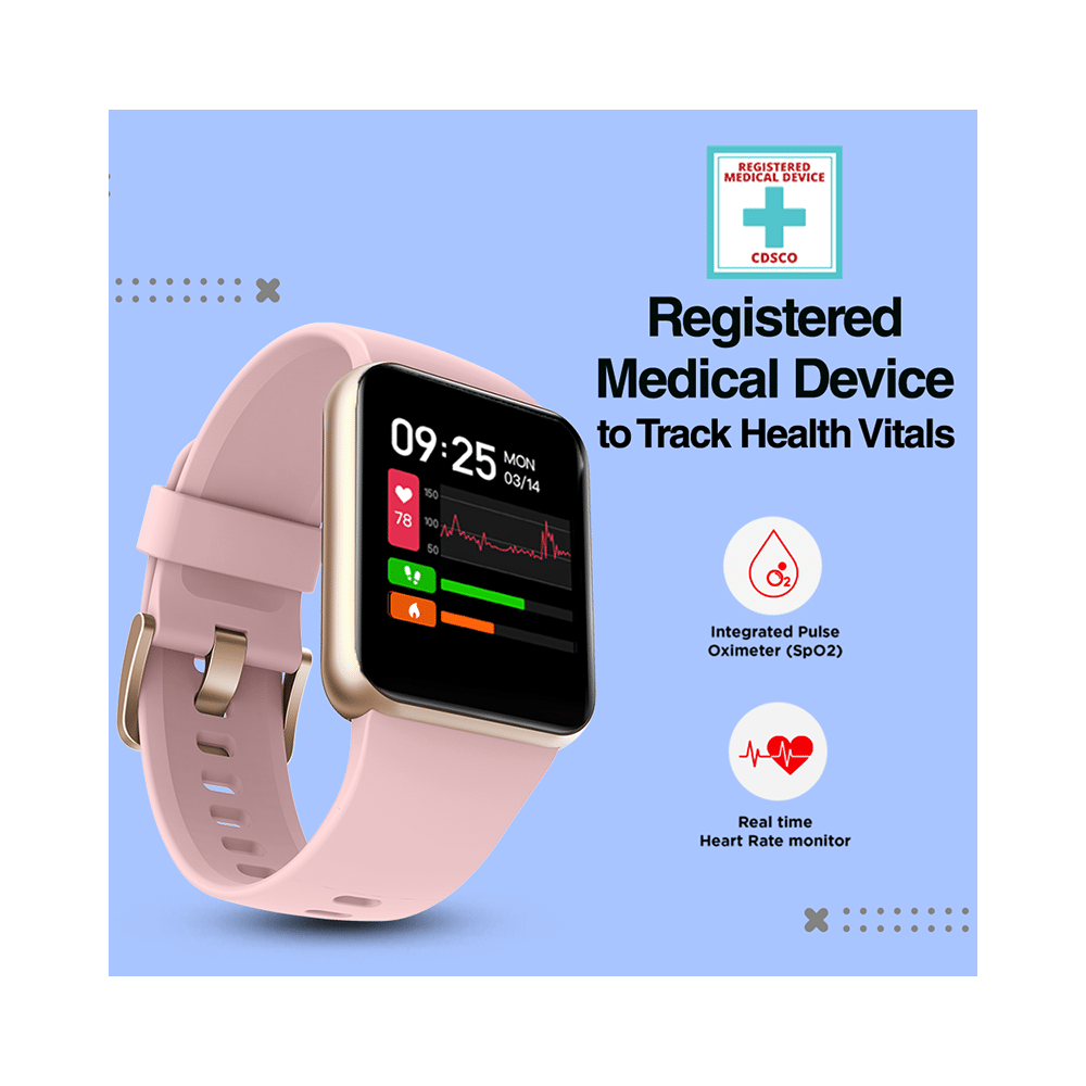 GOQii Smart Vital Lite with 3 Months Health & Personal Coaching Subscription HD Smart Watch Bluish Pink - Image 6