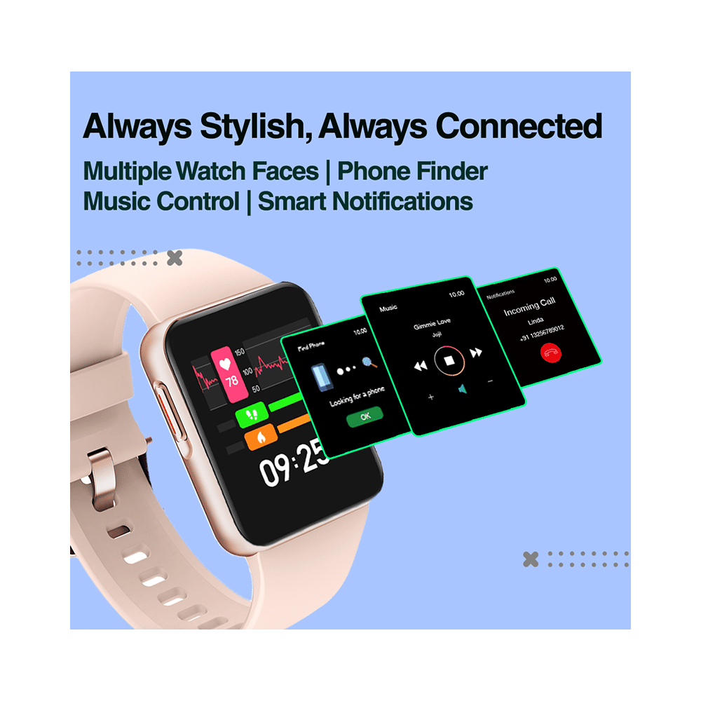 GOQii Smart Vital Lite with 3 Months Health & Personal Coaching Subscription HD Smart Watch Bluish Pink - Image 8