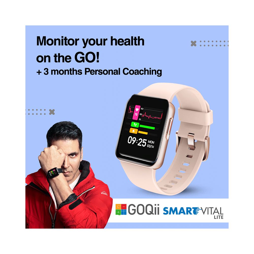 GOQii Smart Vital Lite with 3 Months Health & Personal Coaching Subscription HD Smart Watch Bluish Pink - Image 5