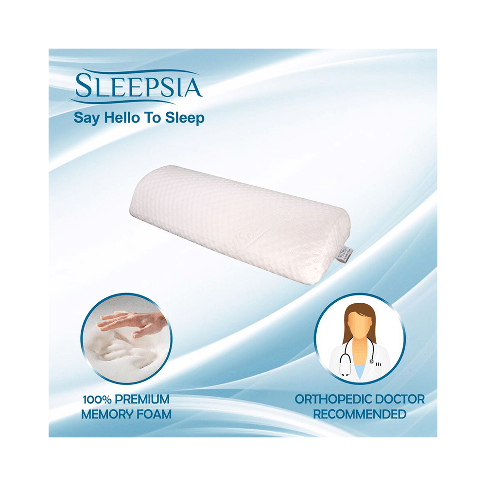 Sleepsia Half Moon Semi Roll Four Position Bolster Knee Support Memory Foam Pillow - Image 4