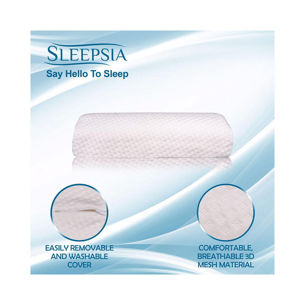 Sleepsia Half Moon Semi Roll Four Position Bolster Knee Support Memory Foam Pillow - Image 3
