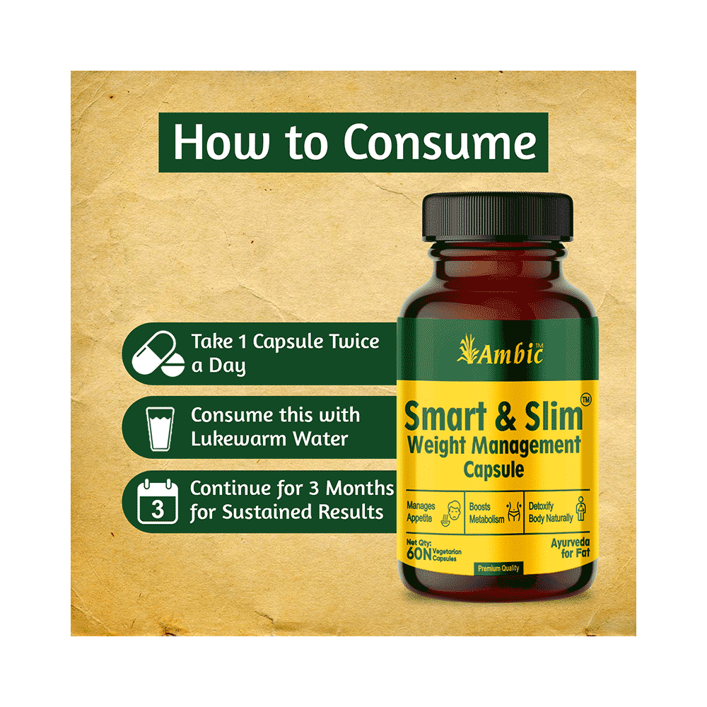 Ambic Smart & Slim Vegetarian Capsule (60 Each) - Image 7