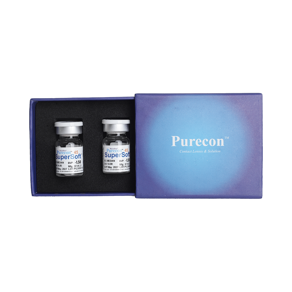 Purecon 45 Supersoft Contact Lens Optical Power -1.25 Clear - Image 3