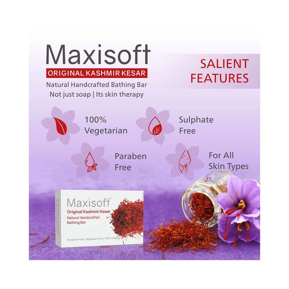 Maxisoft Original Kashmiri Kesar Bathing Bar (75gm Each) - Image 8