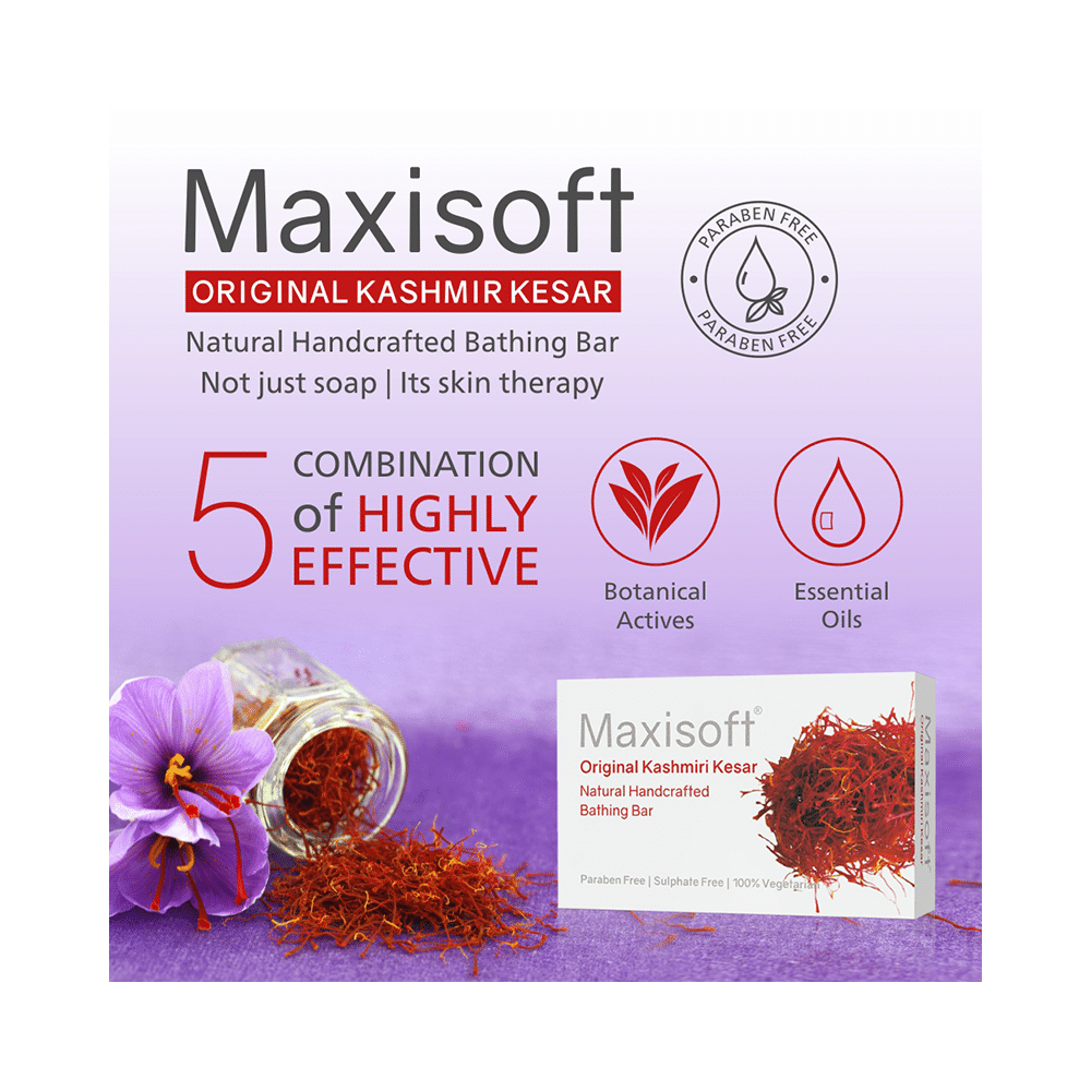 Maxisoft Original Kashmiri Kesar Bathing Bar (75gm Each) - Image 4