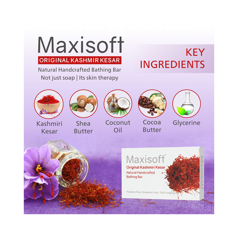 Maxisoft Original Kashmiri Kesar Bathing Bar (75gm Each) - Image 5