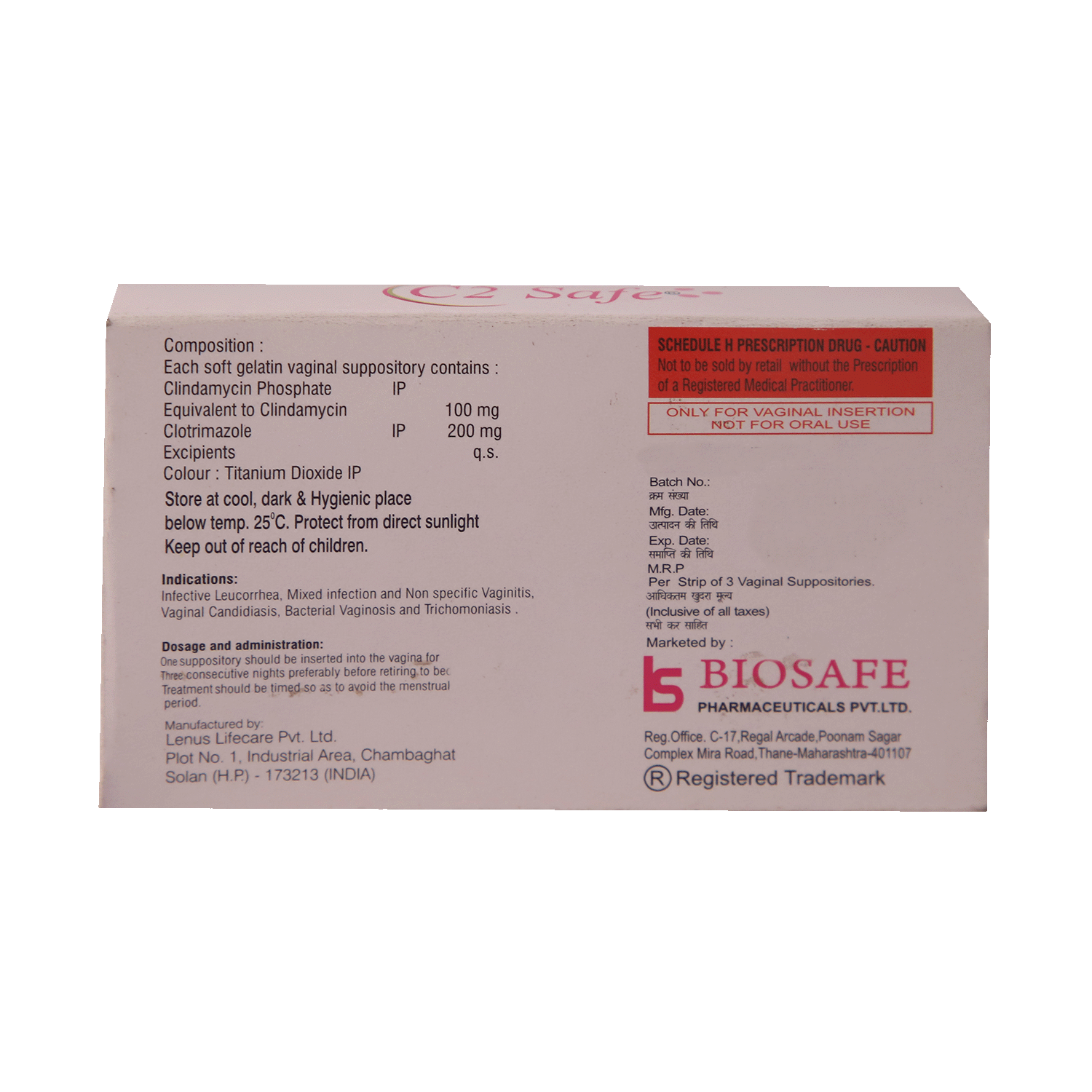 C2 Safe Vaginal Suppository - Image 3