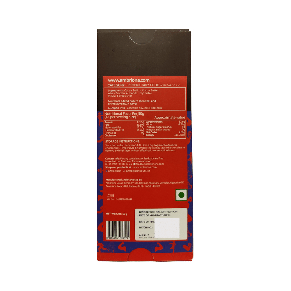 Daarzel Keto Combo Pack of 65% Dark Chocolate with Hazelnuts, 65% Dark Chocolate with Almonds and 72% Dark Chocolate (50gm Each) - Image 3