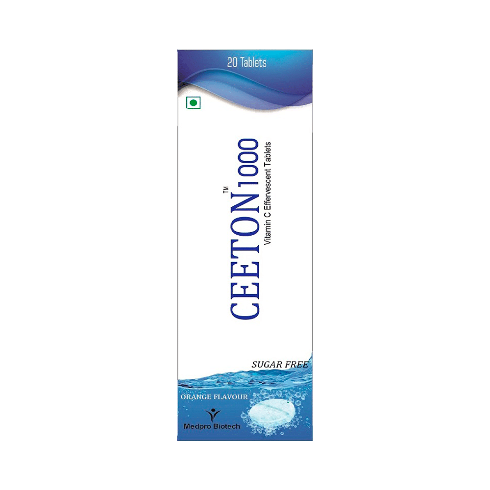 Ceeton 1000 Vitamin C Effervescent Tablet Orange Sugar Free