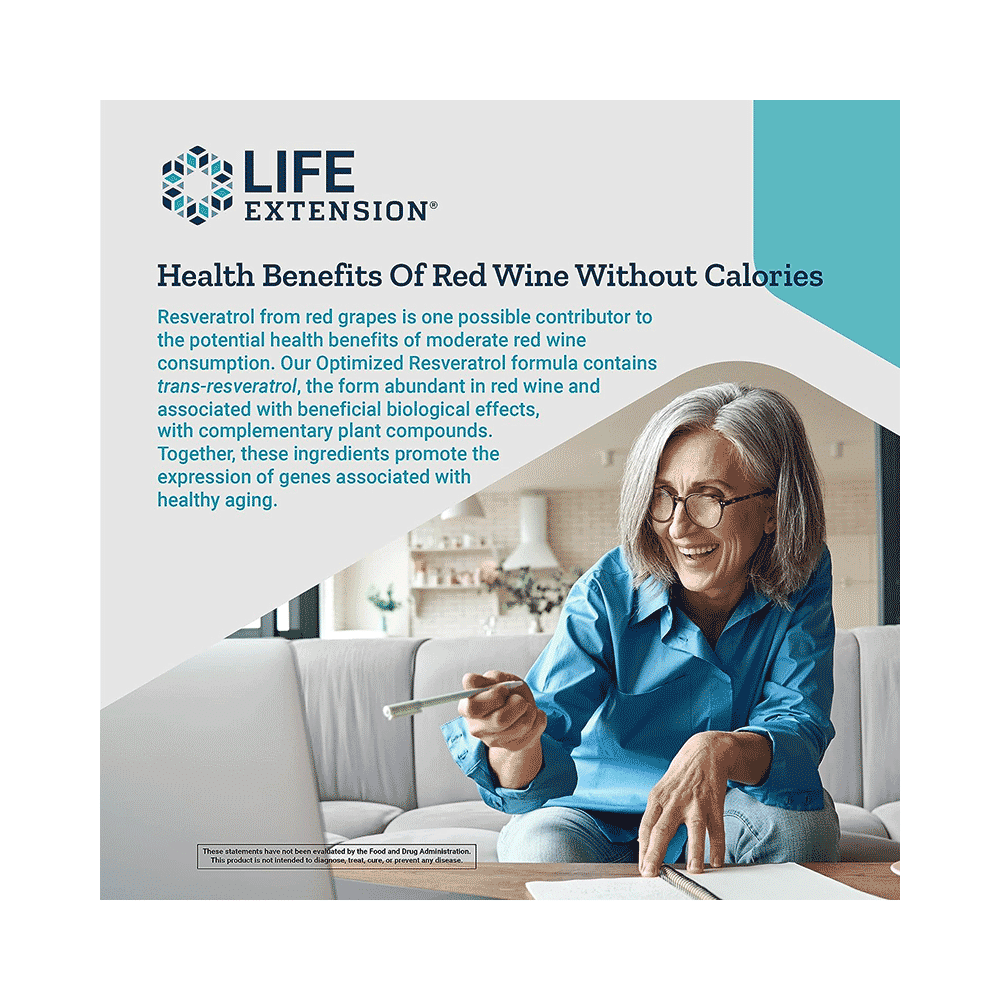Life Extension Optimized Resveratrol Elite Vegetarian Capsules - Image 6