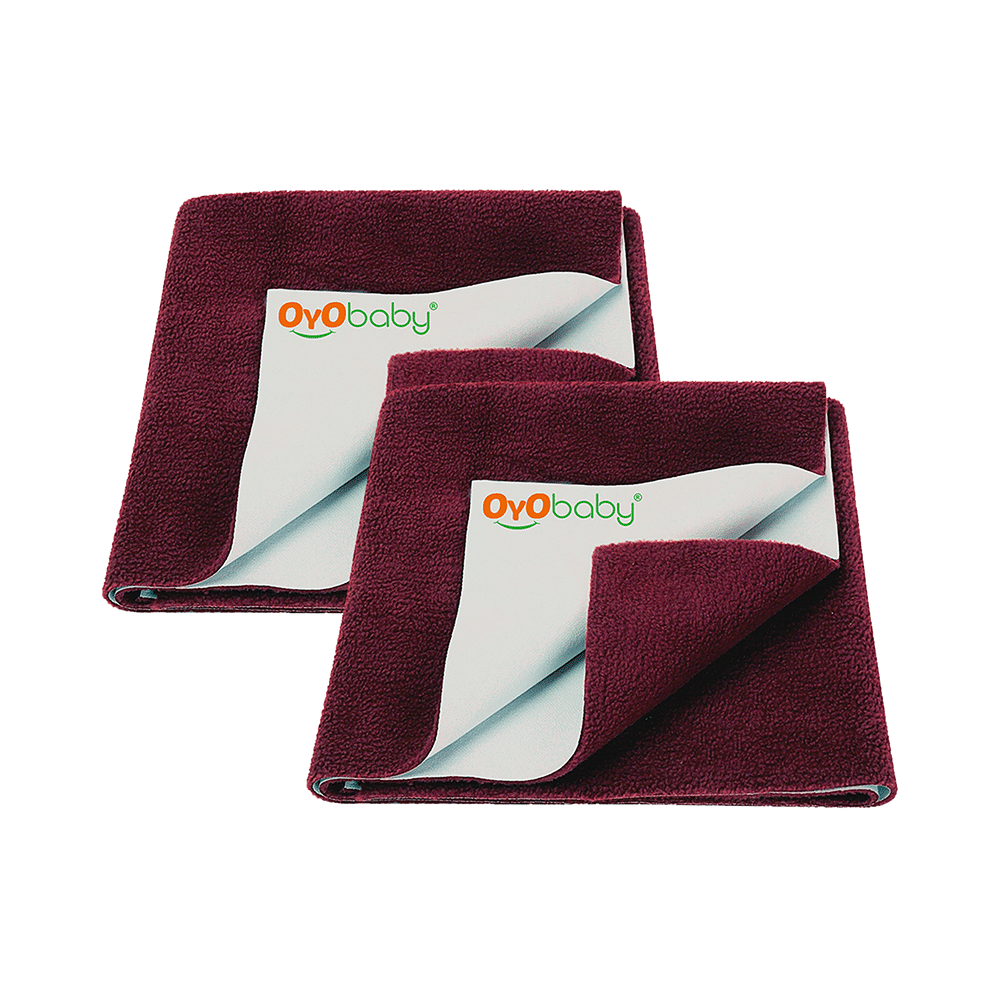 Oyo Baby Waterproof Bed Protector Dry Sheet Large Maroon