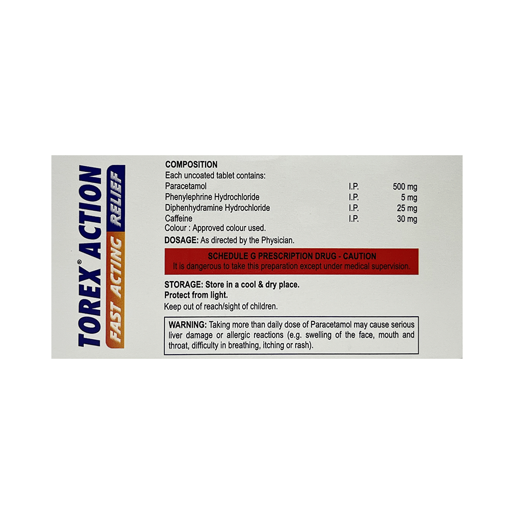 Torex Action Fast Acting Relief  Tablet - Image 2