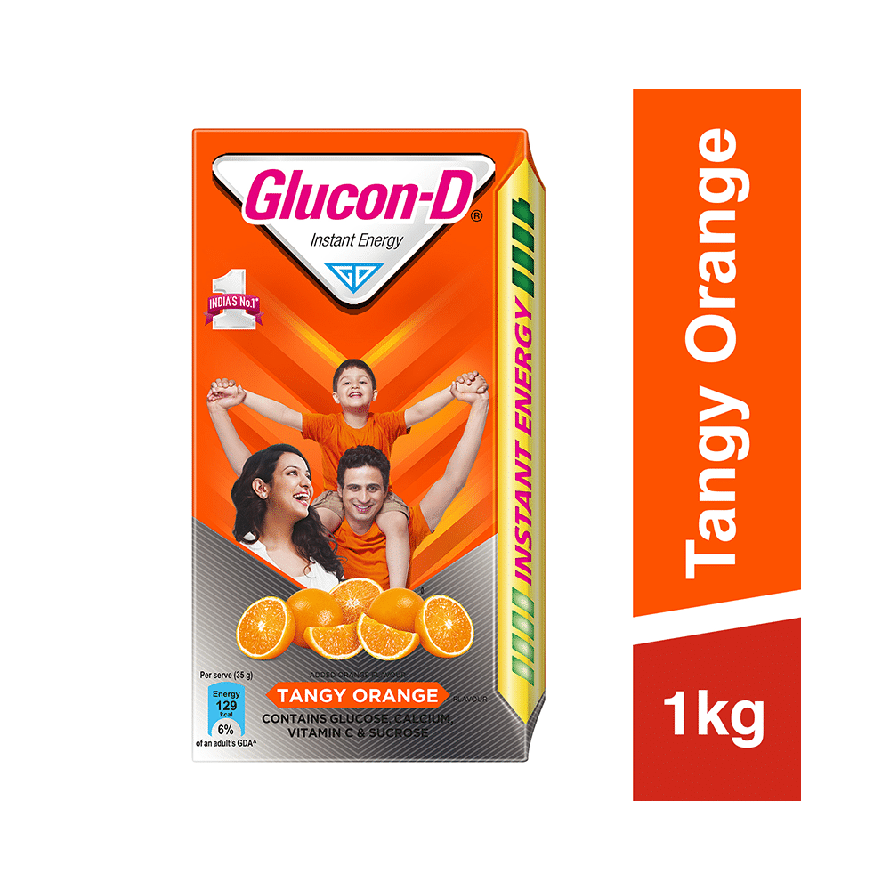 Glucon-D with Glucose, Calcium, Vitamin C & Sucrose | Nutrition Booster Tangy Orange - Image 5