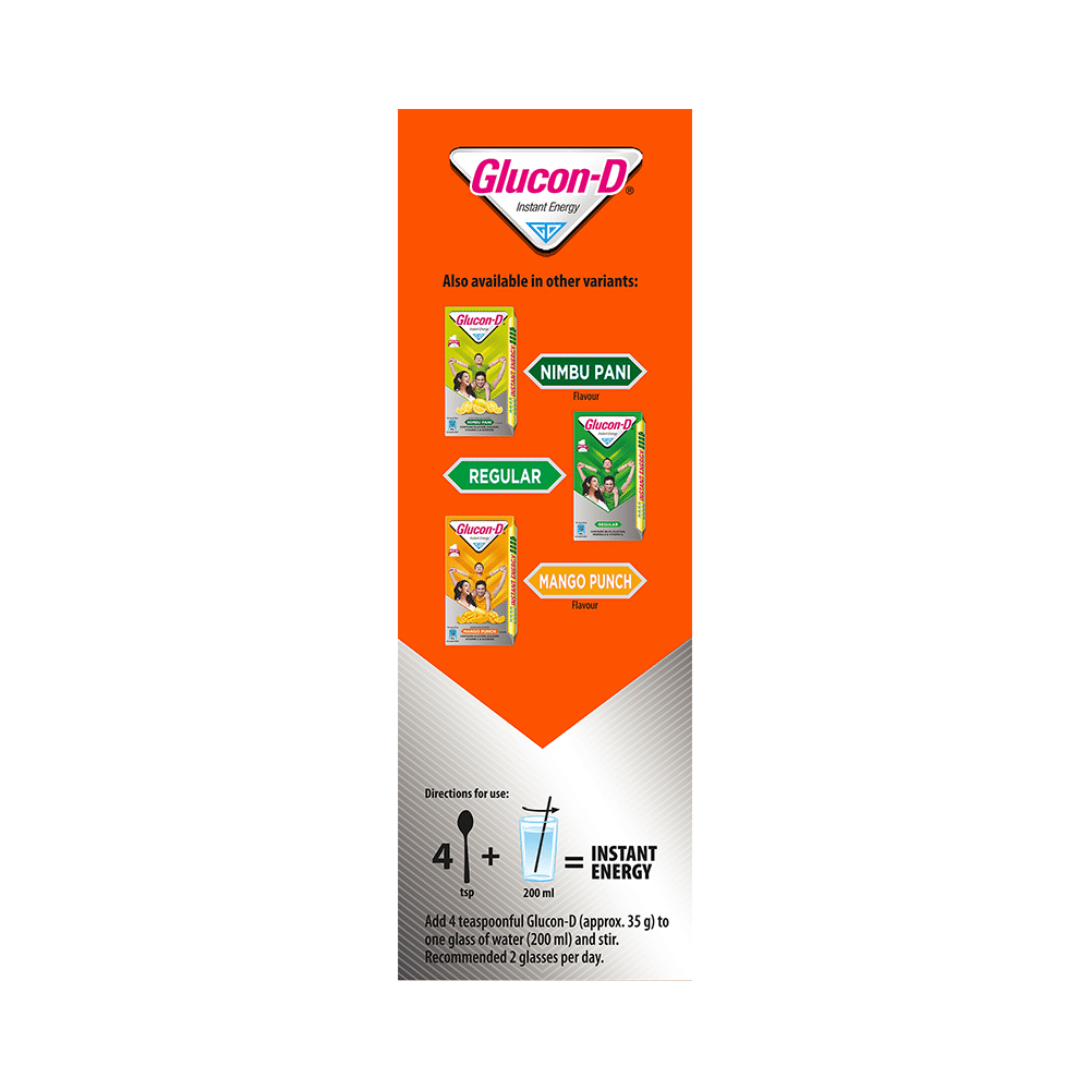Glucon-D with Glucose, Calcium, Vitamin C & Sucrose | Nutrition Booster Tangy Orange - Image 3