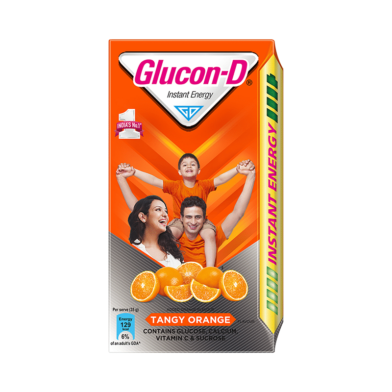 Glucon-D with Glucose, Calcium, Vitamin C & Sucrose | Nutrition Booster Tangy Orange - Image 1