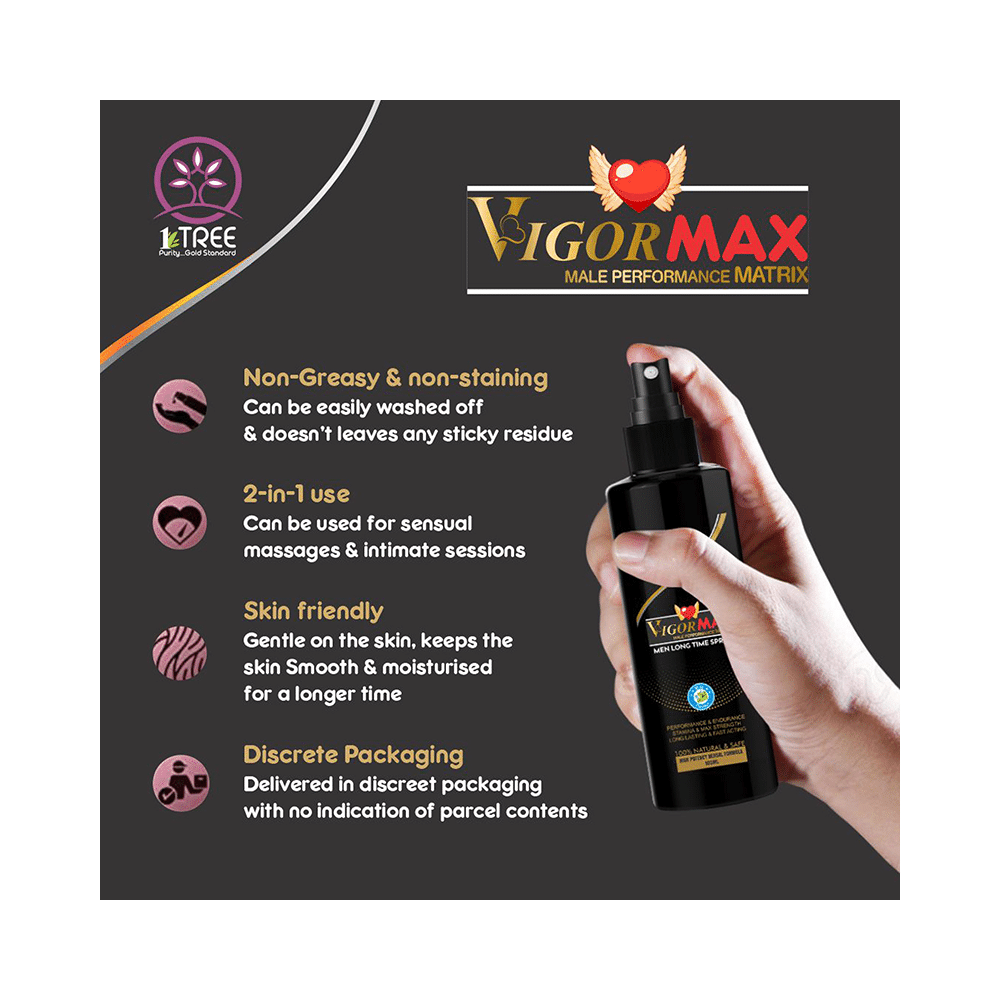 1 Tree Combo Pack of Vigor Max Sachet (8), Vigor Max Spray (100ml) & Vigor Max Pleasure Gel (100ml) - Image 2