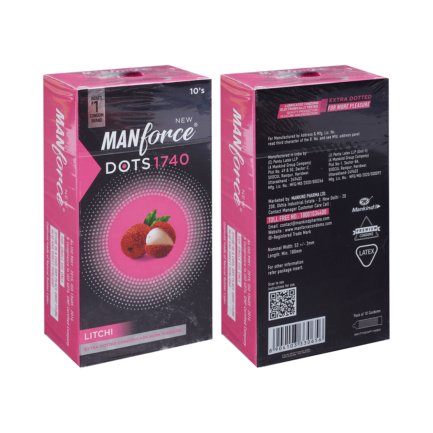 Manforce 1740 Dots Litchi Condom - Image 1