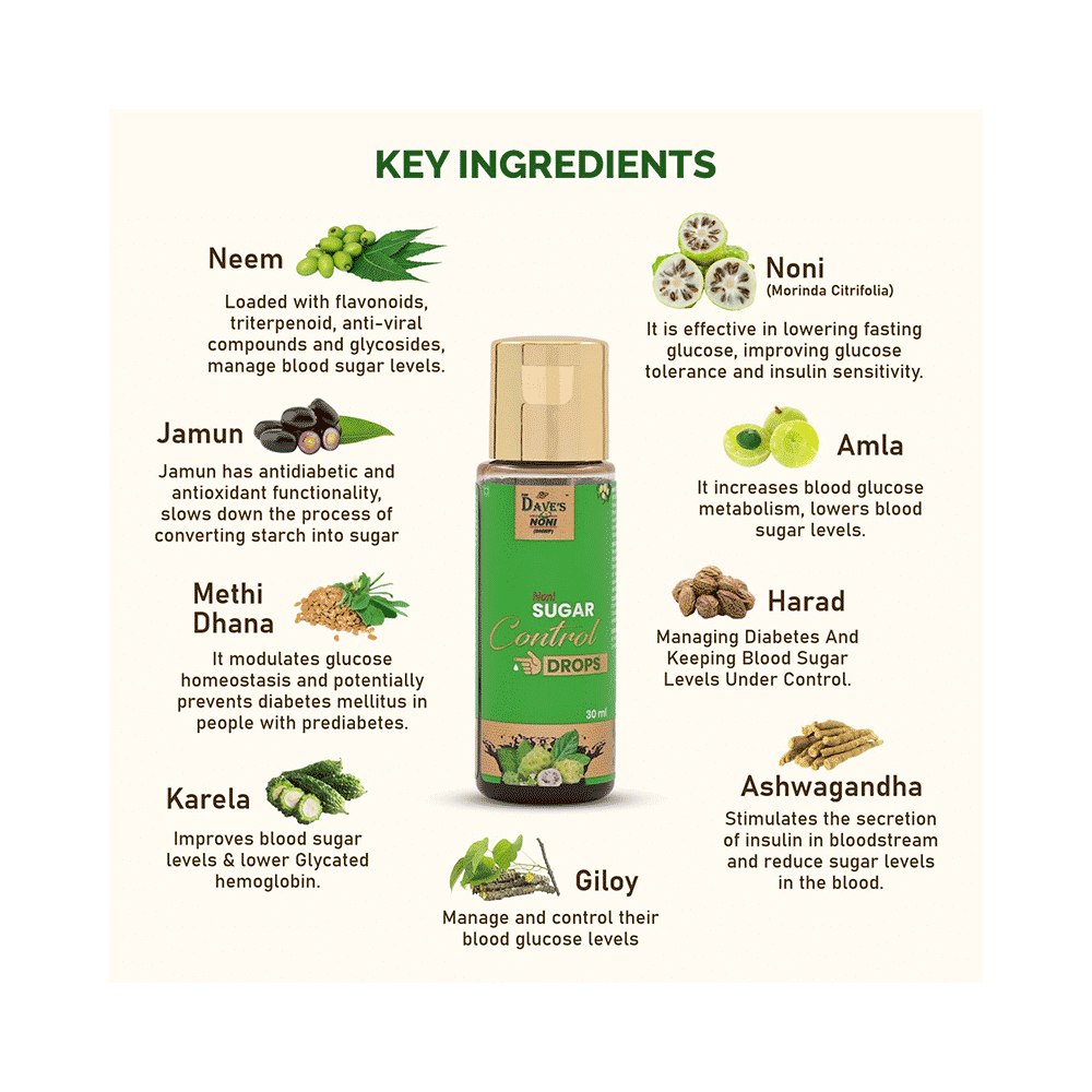 The Dave's Noni Sugar Control Drops (30ml Each) - Image 6