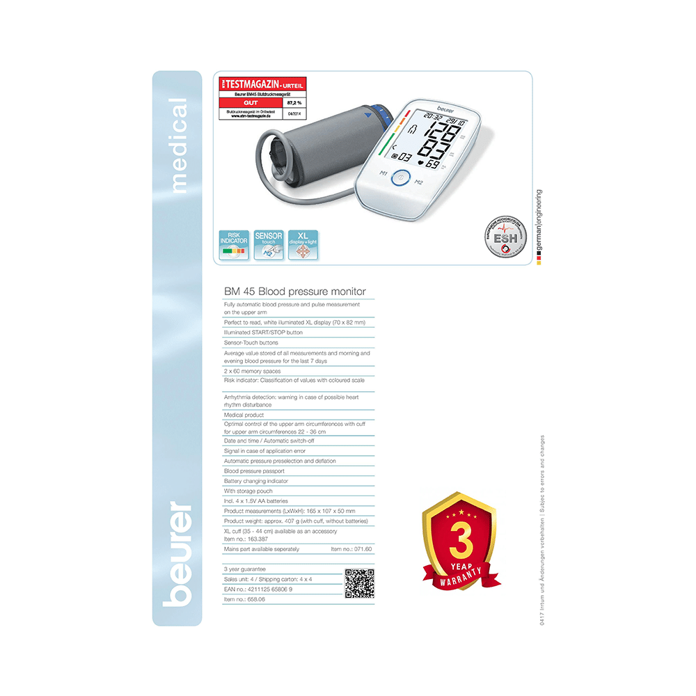 Beurer BM 45 Blood Pressure Monitor White - Image 3