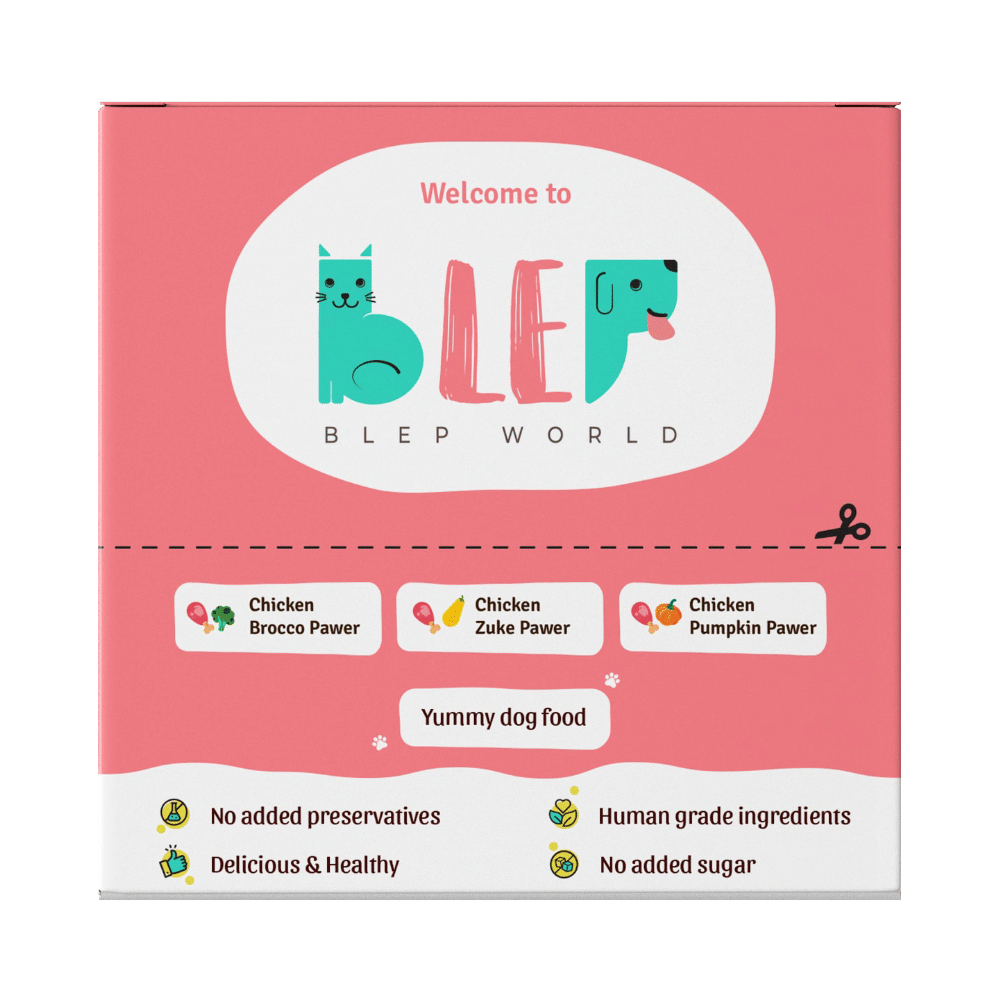 Blep World Combo Pack of 2 Packs of Chicken Brocco Pawer Wet Dog Food, 2 Packs of Chicken Pumpkin Pawer Wet Dog Food & 2 Packs of Chicken Zuke Pawer Wet Dog Food (100gm Each) - Image 1