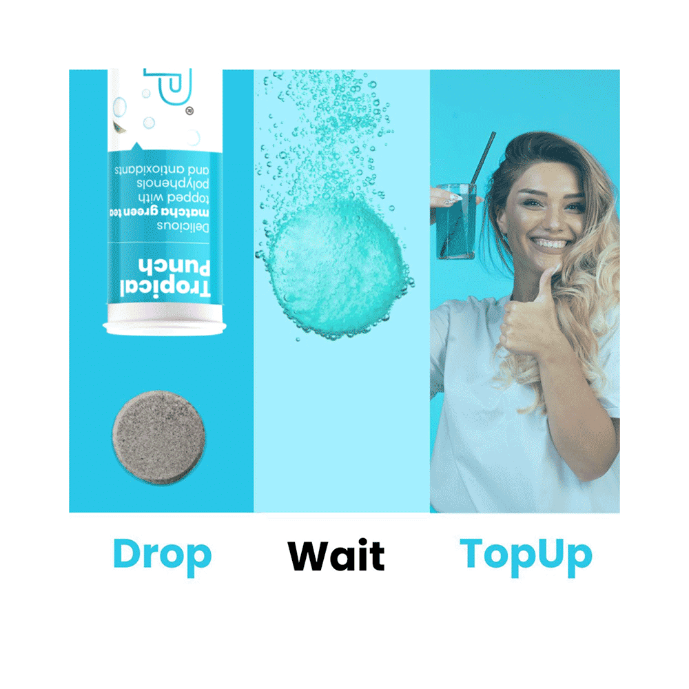TopUp Delicious Matcha Green Tea Effervescent Tablet (20 Each) Tropical Punch - Image 9