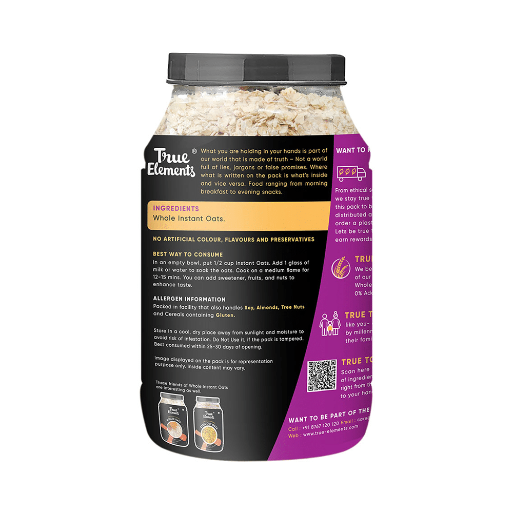 True Elements Instant Oats with High Fibre & Protein | No Added Sugar for High Blood Pressure - Image 2