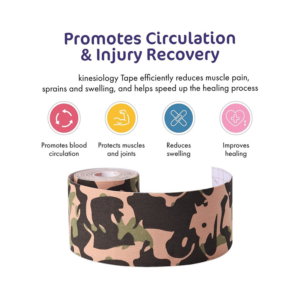 Healthtrek Printed Kinesiology Tape for Physiotherapy Brown - Image 8