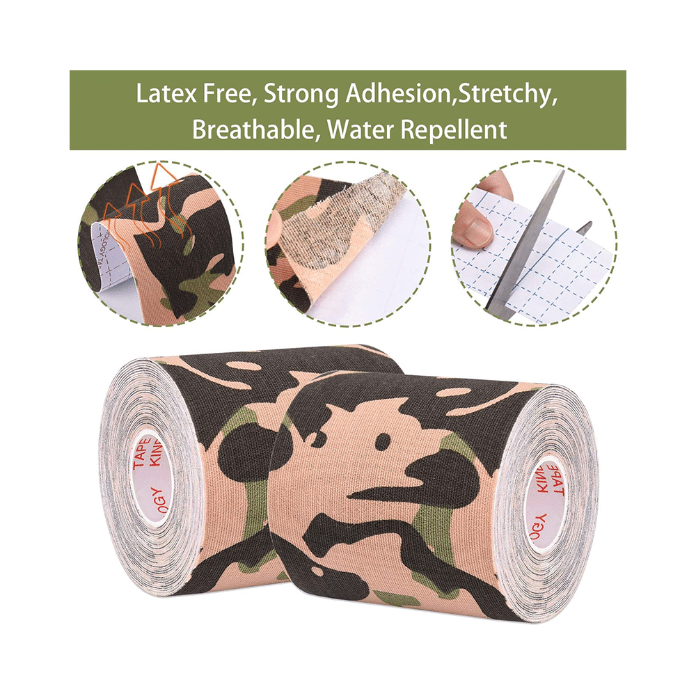 Healthtrek Printed Kinesiology Tape for Physiotherapy Brown - Image 4