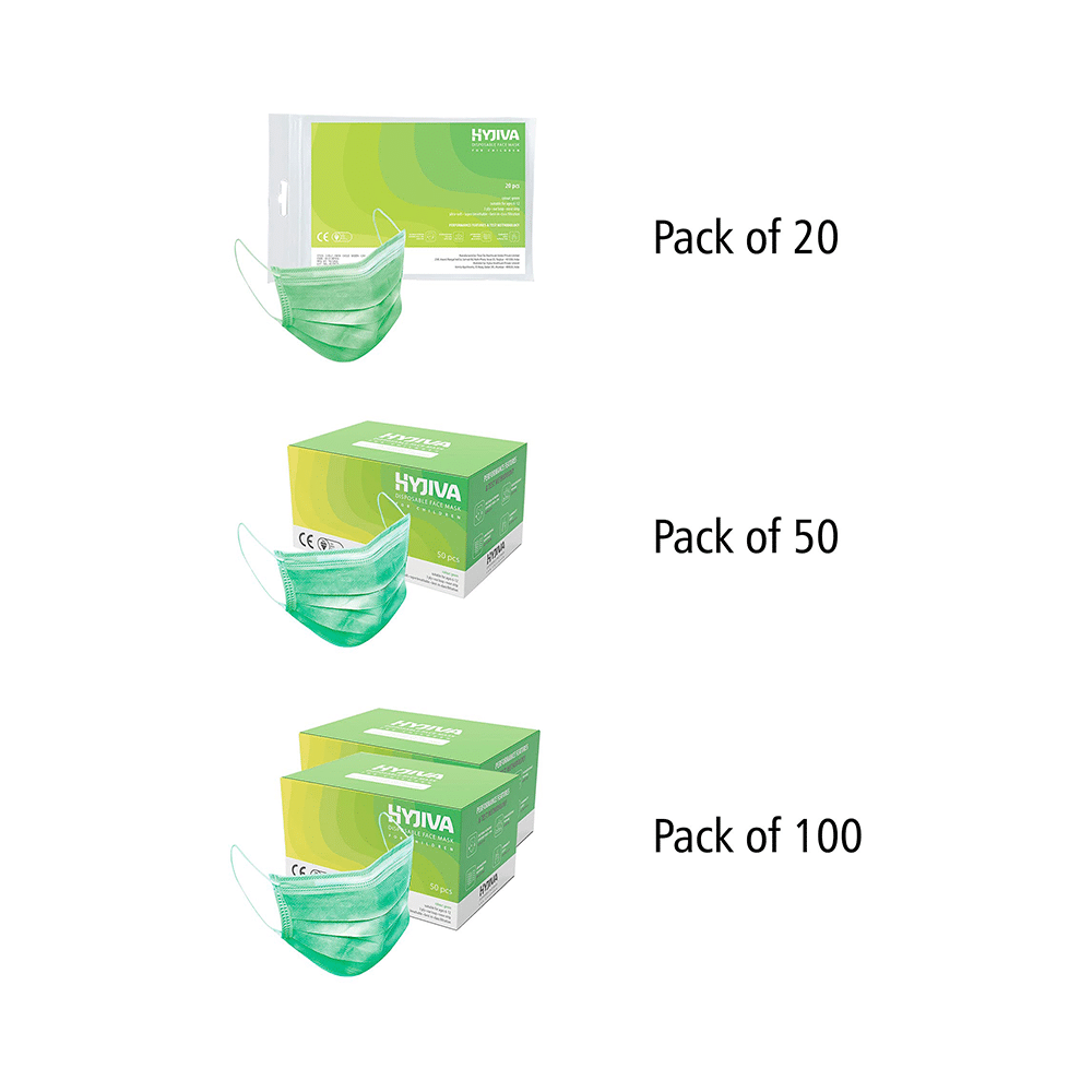 Hyjiva 3 Ply Disposable Face Mask for Children Green - Image 5