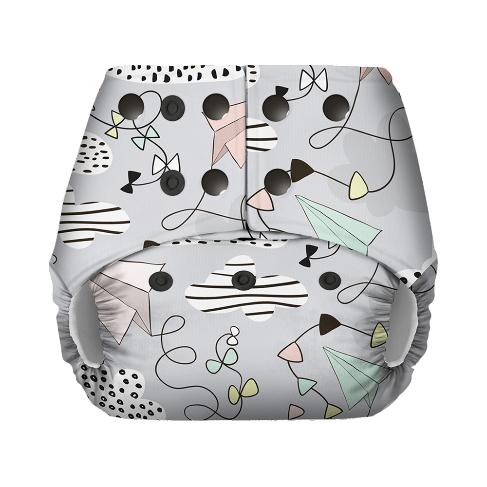 Basic Pocket Diaper with Dry Feel Pad Free Size Airplane - Image 2